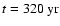 $t = 320~{\rm yr}$