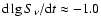 ${\rm d}\lg S_{\nu}/{\rm d}t \approx
-1.0$