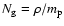 $N_{{\rm g}}=\rho/m_{{\rm p}}$