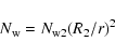 \begin{displaymath}N_{{\rm w}}=N_{{\rm w2}}(R_2/r)^2
\end{displaymath}