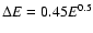 $\Delta E=0.45 E^{0.5}$