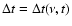 $\Delta t=\Delta t(\nu,t)$