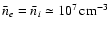 $\bar n_{e}=\bar n_i\simeq 10^7\, \rm cm^{-3}$