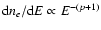 ${\rm d}n_{e}/{\rm d}E\propto E^{-(p+1)}$
