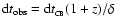 ${\rm d}t_{\rm obs}={\rm d}t_{_{\rm CB}}(1+z)/\delta$