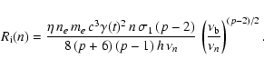 \begin{displaymath}R_{\rm i}(n)= {\eta\, n_{e}\, m_{e}\, c^3 \gamma(t)^2\, n\, \...
...\, \nu_n}\,
\left({\nu_{\rm b}\over\nu_n}\right)^{(p-2)/ 2}.
\end{displaymath}