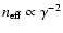 $n_{\rm eff}\propto \gamma^{-2}$
