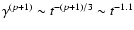 $\gamma^{(p+1)}\sim t^{-(p+1)/3}\sim t^{-1.1}$