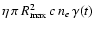 $\eta\,\pi\,R_{\rm max}^2\,c\,n_{e}\,\gamma(t)$