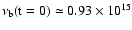 $\rm\nu_b(t=0)\simeq 0.93\times 10^{15}$
