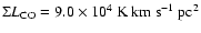 $\Sigma {L_{\rm CO} = 9.0 \times 10^{4} ~{\rm {K~km~s^{-1}}}~{\rm pc}^{2}}$