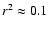 $r^{2} \approx
0.1$