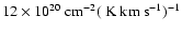 $12 \times 10^{20} ~{\rm cm^{-2}}(~{\rm {K~km~s^{-1}}})^{-1}$