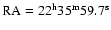 $\rm RA=22^{\rm h} 35^{\rm m} 59.7^{\rm s}$