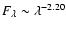 $F_{\lambda} \sim \lambda^{-2.20}$