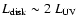 $L_{\rm disk} \sim 2~L_{\rm UV}$