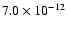 $7.0\times 10^{-12}$