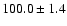 $100.0 \pm 1.4$