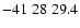 $-41\;28\;29.4$