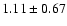 $1.11 \pm 0.67$