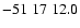 $-51\;17\;12.0$