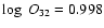$\log~O_{32} = 0.998$