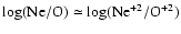 $\log({\rm Ne}/{\rm O}) \simeq \log({\rm Ne}^{+2}/{\rm O}^{+2})$