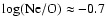 $\rm log(Ne/O) \approx -0.7$