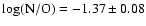 $\rm log(N/O) = -1.37 \pm 0.08$