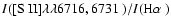 $I(\hbox{[S II]$\lambda\lambda 6716,6731$ })/I(\hbox{H$\alpha$ })$