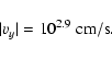 \begin{displaymath}%
\vert v_y\vert =10^{2.9}~\rm {cm/s}.
\end{displaymath}