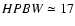 $HPBW\simeq 17$