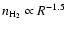 $n_{\rm H_2}\propto R^{-1.5}$