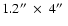 $1.2\hbox{$^{\prime\prime}$ }\times ~ 4\hbox{$^{\prime\prime}$ }$