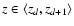 $z \in \langle z_{d},z_{d+1} \rangle$