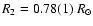 $R_{2}=0.78(1)~R_{\odot}$