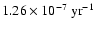 $1.26\times10^{-7}~{\rm yr}^{-1}$
