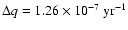 $\Delta{q}=
1.26\times 10^{-7} ~{\rm yr}^{-1}$