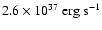 $2.6\times 10^{37} ~ {\rm erg} ~ {\rm s}^{-1}$