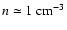 $n\simeq 1~ {\rm
cm}^{-3}$