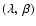 $(\lambda,~\beta)$
