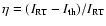 $\eta=(I_{\rm RT}-I_{\rm th})/I_{\rm RT}$