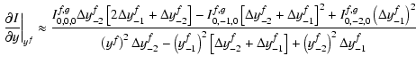 $\displaystyle \left.\frac{\partial I}{\partial y}\right\vert _{y^f}\approx
\fra...
... y^f_{-2} + \Delta y^f_{-1}
\right]
+ \left(y^f_{-2}\right)^2 \Delta y^f_{-1}
}$