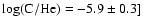 $\log({{\rm C/He}})=-5.9\pm 0.3]$