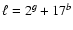 $ \ell=2^g+ 17^b$