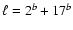 $ \ell=2^b+ 17^b$