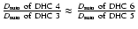 $\frac{D_{\rm sum}\ {\rm of\ DHC\ 4}}
{D_{\rm sum}\ {\rm of\ DHC\ 3}} \approx
\frac{D_{\rm sum}\ {\rm of\ DHC\ 6}}
{D_{\rm sum}\ {\rm of\ DHC\ 5}}$