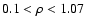 $0.1 < \rho < 1.07$