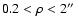 $0.2<\rho<2\hbox{$^{\prime\prime}$ }$