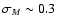$\sigma_M \sim
0.3$